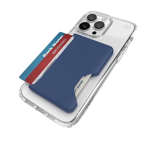 Speck MagSafe-Zubehör für iPhone – abnehmbare ClickLock-Verriegelung – für 1–3 Karten – weiche Oberfläche, kratzfester Kartenhalter für MagSafe – Küstenblau/Weltraumblau von Speck