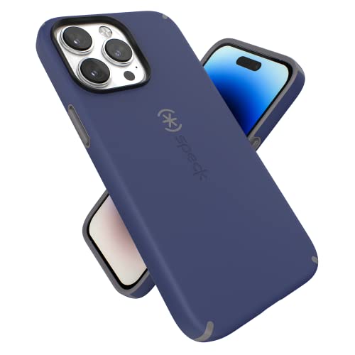 Speck Products CandyShell Pro Hülle passend für iPhone 14 Pro Max, 6,7 Zoll Modell, gebaut für MagSafe, Preußisches Blau/Wolkengrau von Speck