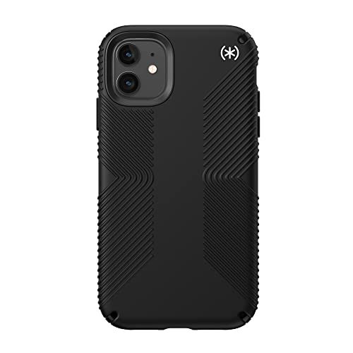 Speck Products Presidio2 Grip Case, kompatibel mit iPhone 11 & XR, Polycarbonat, Kratzfest, Schwarz/Schwarz/Weiß von Speck