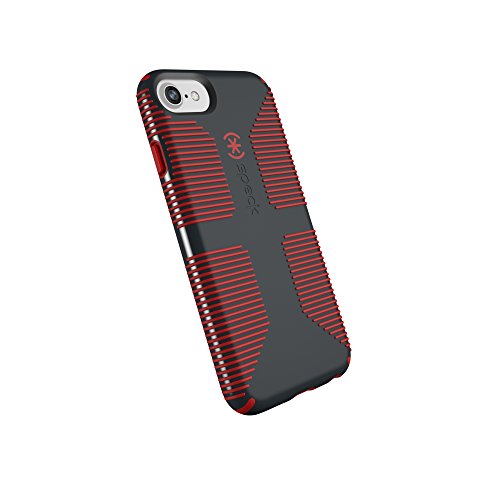 Speck Produkte CandyShell Grip iPhone SE 2020 Hülle/iPhone 8/iPhone 7 Hülle (auch passend für iPhone 6 und iPhone 6S), Anthrazitgrau/Dunkles Mohnrot von Speck