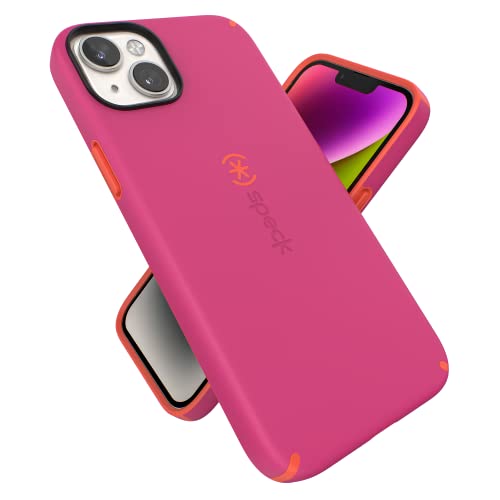 Speck Produkte CandyShell Pro Hülle passend für iPhone 14 Pro Max, 6,1 Zoll Modell, kompatibel mit MagSafe, Digital Pink/Energy Red von Speck