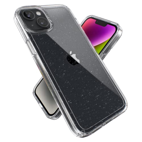 Speck Produkte Gemshell Glitzer-Hülle passend für iPhone 14 Plus 6,7 Zoll Modell, transparent/transparent mit Platin-Glitzer-Hülle von Speck