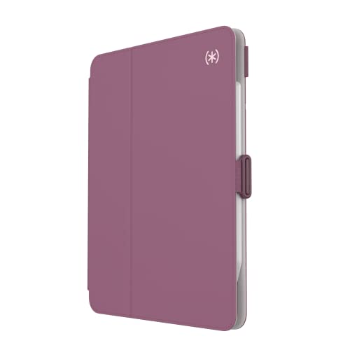 Speck Schutzhülle für iPad Pro 4. Generation, 27,9 cm (11 Zoll), Fall- und Kameraschutz, schlanker Multi-Range-Ständer, Apple-Stift-Halter, Klempnerbeere/Crushed Apple/CrepePink von Speck