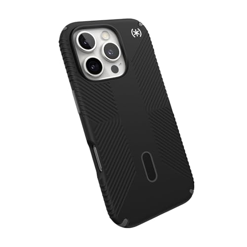 Speck Schwarze iPhone 16 Pro Hülle MagSafe und ClickLock – schlanke Handyhülle iPhone 16 Pro – iPhone 16 Pro Handyhülle – Presidio 2 Grip – Schwarz/Schiefer Speck Schwarze iPhone 16 Pro Hülle MagSafe und ClickLock – schlanke Handyhülle iPhone 16 Pro – iPhone 16 Pro Handyhülle – Presidio 2 Grip – Schwarz/Schiefer von Speck
