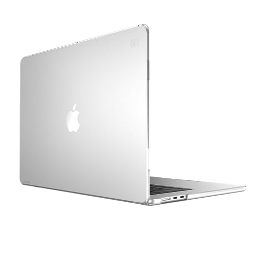 Speck Smartshell Hülle für MacBook Air 15 Zoll (2023) - Kratzschutz Slim MacBook Case Slide Prevention - Clear/Sweater Grey von Speck