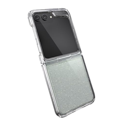 Speck Transparente Schutzhülle für Samsung Galaxy Z Flip 5, faltbar, Kratzfest, Fallschutz, Anti-Vergilbung, transparente Handyhülle für Galaxy Z Flip 5 – Presidio Perfect-Clear mit Goldglitzer Speck Transparente Schutzhülle für Samsung Galaxy Z Flip 5, faltbar, Kratzfest, Fallschutz, Anti-Vergilbung, transparente Handyhülle für Galaxy Z Flip 5 – Presidio Perfect-Clear mit Goldglitzer von Speck