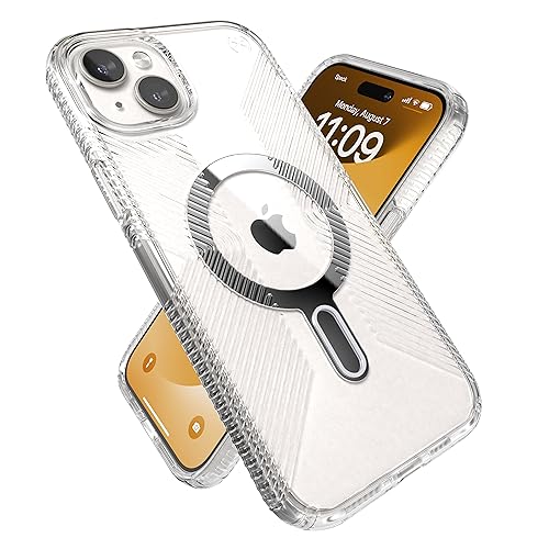 Speck Transparente Schutzhülle für iPhone 15 Plus & iPhone 14 Plus – ClickLock rutschfeste Interlock, MagSafe, Fallschutzgriff – Anti-Vergilbung 6,7 Zoll Handyhülle – Presidio Speck Transparente Schutzhülle für iPhone 15 Plus & iPhone 14 Plus – ClickLock rutschfeste Interlock, MagSafe, Fallschutzgriff – Anti-Vergilbung 6,7 Zoll Handyhülle – Presidio von Speck