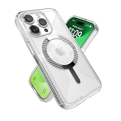 Speck Transparente Schutzhülle für iPhone 15 Pro – Schlank, gebaut für MagSafe, Fallschutzgriff – Kratzfest, vergilbungsfrei, 6,1 Zoll – GemShell Grip Clear Speck Transparente Schutzhülle für iPhone 15 Pro – Schlank, gebaut für MagSafe, Fallschutzgriff – Kratzfest, vergilbungsfrei, 6,1 Zoll – GemShell Grip Clear von Speck