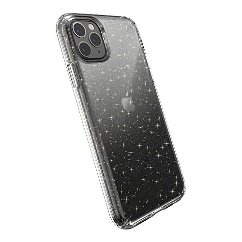 Speck iPhone 11 Pro Max Schutzhülle Funkeln Handyhülle Schützende Hülle Tasche Dünne Schale Hardcase Beständig für Apple iPhone 11 Pro Max - Presidio Clear + Glitter - Transparent/Goldglitzer von Speck