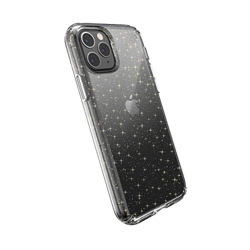 Speck iPhone 11 Pro Schutzhülle Funkeln Handyhülle Schützende Hülle Tasche Dünne Schale Hardcase Beständig für Apple iPhone 11 Pro - Presidio Clear + Glitter - Transparent/Goldglitzer von Speck