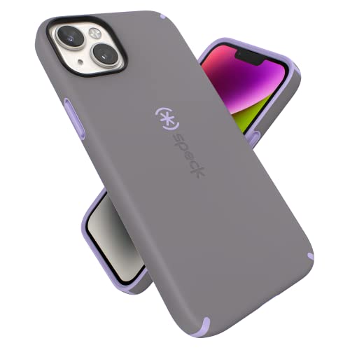 Speck iPhone 14 Plus Hülle – Schlanke Handyhülle mit Fallschutz, Kratzfest für 6,7 Zoll iPhone 14 Plus – Zweilagig, Wolkiges Grau/Frühlingslila CandyShell Pro Speck iPhone 14 Plus Hülle – Schlanke Handyhülle mit Fallschutz, Kratzfest für 6,7 Zoll iPhone 14 Plus – Zweilagig, Wolkiges Grau/Frühlingslila CandyShell Pro von Speck