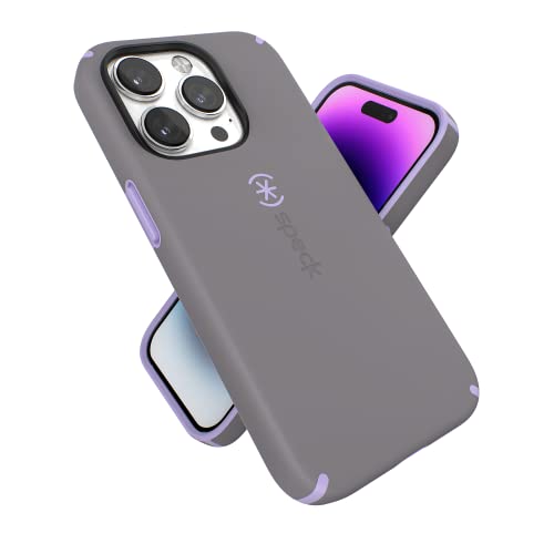 Speck iPhone 14 Pro Hülle – Schlanke Handyhülle mit Fallschutz, Kratzfest mit weicher Haptik für 6,1 Zoll iPhone 14 Pro Hülle – zweilagige Hülle, wolkiges Grau/Frühlingslila CandyShell Pro Speck iPhone 14 Pro Hülle – Schlanke Handyhülle mit Fallschutz, Kratzfest mit weicher Haptik für 6,1 Zoll iPhone 14 Pro Hülle – zweilagige Hülle, wolkiges Grau/Frühlingslila CandyShell Pro von Speck