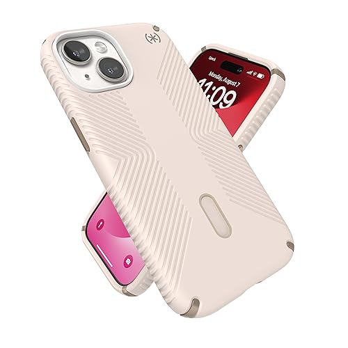 Speck iPhone 15 Hülle – ClickLock rutschfeste Interlock, MagSafe, Fallschutzgriff – für iPhone 15, iPhone 14, iPhone 13–6,1 Zoll Handyhülle – Presidio2 Grip Bleached Bone/Erbstück Gold/Haselnussbraun Speck iPhone 15 Hülle – ClickLock rutschfeste Interlock, MagSafe, Fallschutzgriff – für iPhone 15, iPhone 14, iPhone 13–6,1 Zoll Handyhülle – Presidio2 Grip Bleached Bone/Erbstück Gold/Haselnussbraun von Speck