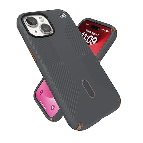 Speck iPhone 15 Hülle – ClickLock rutschfeste Interlock, gebaut für MagSafe, Fallschutzgriff – für iPhone 15, iPhone 14, iPhone 13–6,1 Zoll Handyhülle – Presidio2 Grip Anthrazitgrau/Cool Bronze/Weiß Speck iPhone 15 Hülle – ClickLock rutschfeste Interlock, gebaut für MagSafe, Fallschutzgriff – für iPhone 15, iPhone 14, iPhone 13–6,1 Zoll Handyhülle – Presidio2 Grip Anthrazitgrau/Cool Bronze/Weiß von Speck