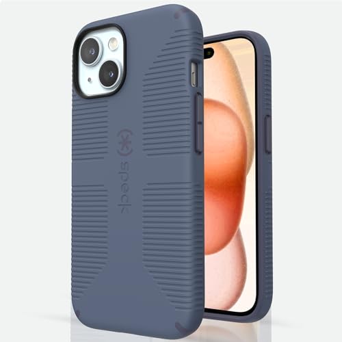 Speck iPhone 15 Hülle - Gebaut für MagSafe, Fallschutzgriff - für iPhone 15 iPhone 14 & iPhone 13 - Kratzfest, Soft Touch, 6,1 Zoll Handyhülle - CandyShell Grip Mystery Blue/Faded Denim Speck iPhone 15 Hülle - Gebaut für MagSafe, Fallschutzgriff - für iPhone 15 iPhone 14 & iPhone 13 - Kratzfest, Soft Touch, 6,1 Zoll Handyhülle - CandyShell Grip Mystery Blue/Faded Denim von Speck
