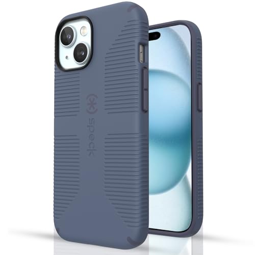 Speck iPhone 15 Plus Hülle - Gebaut für MagSafe, Fallschutzgriff - iPhone 15 Plus & iPhone 14 Plus - Kratzfest, Soft Touch, 6,7 Zoll Handyhülle - CandyShell Grip Mystery Blue/Faded Denim Speck iPhone 15 Plus Hülle - Gebaut für MagSafe, Fallschutzgriff - iPhone 15 Plus & iPhone 14 Plus - Kratzfest, Soft Touch, 6,7 Zoll Handyhülle - CandyShell Grip Mystery Blue/Faded Denim von Speck