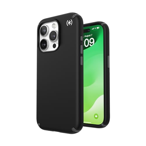 Speck iPhone 15 Pro Hülle - Fallschutz - Kratzfest, Soft Touch, 6,1 Zoll Handyhülle - Presidio2 Pro Schwarz/Schiefergrau/Weiß Speck iPhone 15 Pro Hülle - Fallschutz - Kratzfest, Soft Touch, 6,1 Zoll Handyhülle - Presidio2 Pro Schwarz/Schiefergrau/Weiß von Speck