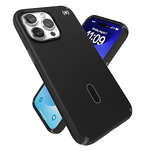 Speck Presidio2 Pro Max Hülle für iPhone 15 Pro Max, ClickLock-Anti-Rutsch-Interlock, gebaut für MagSafe, Fallschutz, Kratzfest, weiche Haptik, 6,7 Zoll, Presidio2 Pro, Schwarz/Schiefergrau/Weiß Speck Presidio2 Pro Max Hülle für iPhone 15 Pro Max, ClickLock-Anti-Rutsch-Interlock, gebaut für MagSafe, Fallschutz, Kratzfest, weiche Haptik, 6,7 Zoll, Presidio2 Pro, Schwarz/Schiefergrau/Weiß von Speck