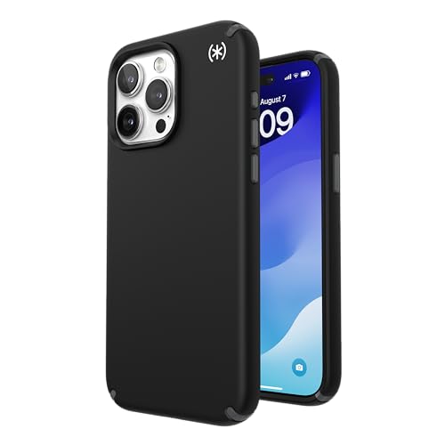 Speck iPhone 15 Pro Max Hülle - MagSafe kompatibel, Fallschutz - Kratzfest, Soft Touch, 6,7 Zoll Handyhülle - Presidio2 Pro Schwarz/Schiefergrau/Weiß Speck iPhone 15 Pro Max Hülle - MagSafe kompatibel, Fallschutz - Kratzfest, Soft Touch, 6,7 Zoll Handyhülle - Presidio2 Pro Schwarz/Schiefergrau/Weiß von Speck