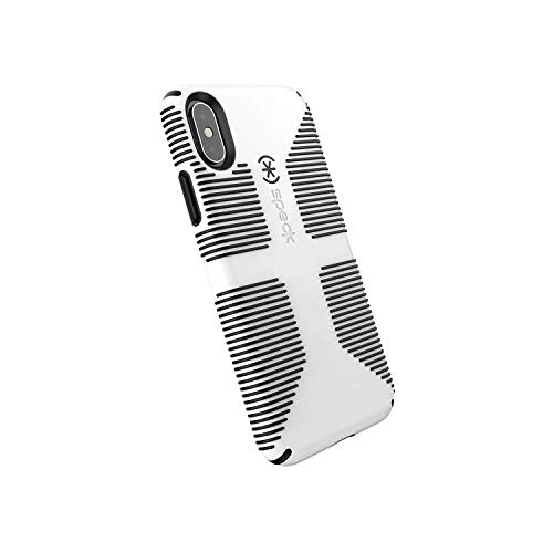 Speck iPhone XS Schutzhülle Rutschsicher Rutschfest Handyhülle Schützende Hülle Tasche Dünne Schale Hardcase Beständig für Apple iPhone XS - CandyShell Grip - Weiß/Schwarz von Speck