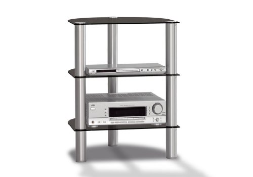 Just-Rack R 590 Aluminium-Schwarzglas Universalmöbel für Flachbildschirme, TV - und Audio Geräte von Spectral