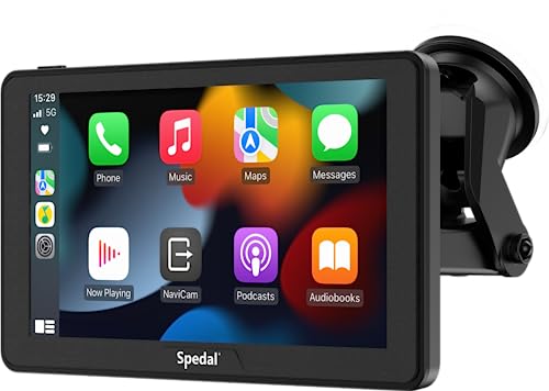 2024 Neuestes Wireless Apple CarPlay & Android Auto, Spedal CL786 CarPlay Display, 7-Zoll IPS Touchscreen Autoradio Kabelloses Car Play, Mirror Link/Bluetooth/Navigation/Sprachsteuerung von Spedal