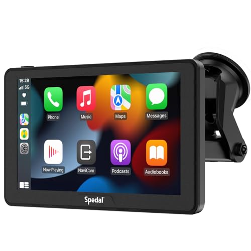 2025 Neuestes Wireless CarPlay & Android Auto, Spedal CL786 CarPlay Display, 7-Zoll IPS Touchscreen Autoradio Kabelloses Car Play, Mirror Link/Bluetooth/Navigation/Sprachsteuerung von Spedal