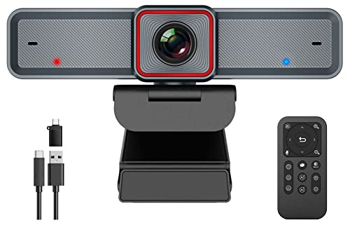 Spedal 4K Webcam mit AI-Tracking, Mikrofonen, HDR, 100°Weitwinkel Webcam mit Fernbedienung, 10X Zoom, Streaming HD Web Kamera für Laptop, Meetings, Konferenzen, Kompatibel mit Skype Facetime von Spedal