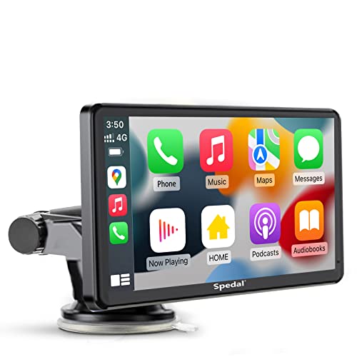 Spedal NaviCam 796W Wireless Apple CarPlay & Android Auto, Tragbares Autoradio, Externer Kamera, Eingebautes Bluetooth und WiFi, AirPlay, AUX/FM-Transmitter von Spedal
