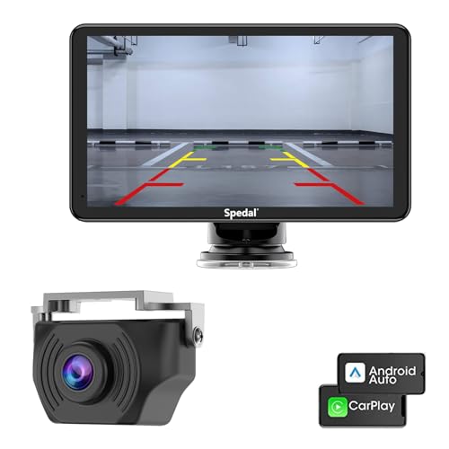 Spedal Wireless CarPlay & Android Auto Display mit Nachtblick HD 170° Ultra-Weitwinkel-Radar-Rückfahrkamera, Latenzfrei Car Play (796Pro) von Spedal