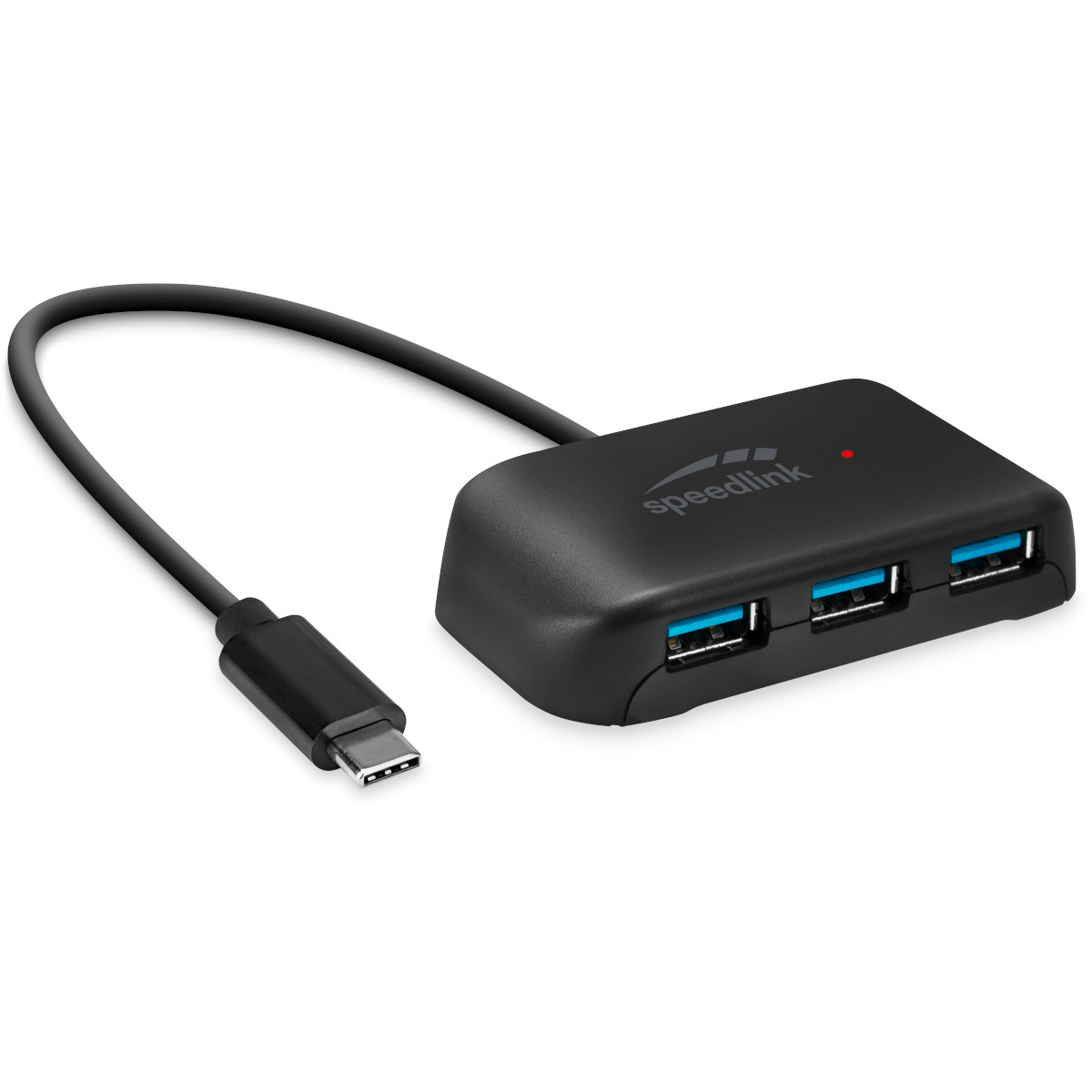 Speedlink SNAPPY EVO USB Hub, 4-Port, Type-C to USB 3.0 USB 3.1 Gen 1, USB 3.2 Gen 1 (5 Gbit-s), Schwarz von Speedlink