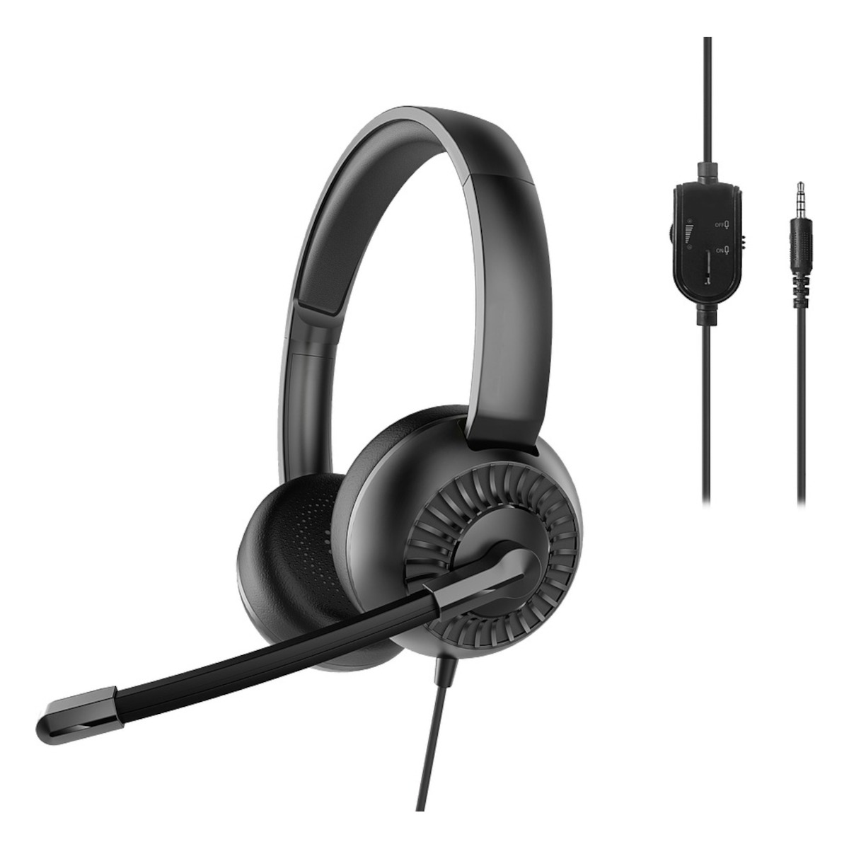 SPEEDLINK METIS Stereo Headset, 3,5mm Buchse mit Y-Adapter , schwarz von Speedlink