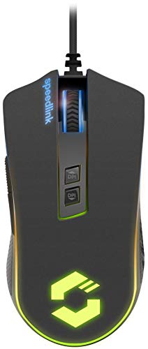 SPEEDLINK Orios RGB Gaming Mouse - USB-Gaming Maus mit RGB-Beleuchtung (7 programmierbare Tasten - High-end-Gaming-Sensor Pixart 3325 mit 5.000Dpi - 1.000Hz Polling Rate), Schwarz (Generalüberholt) von Speedlink