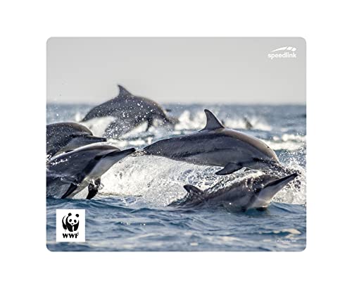 SPEEDLINK Terra WWF Mousepad aus recyceltem Material – rutschfestes Mauspad mit strapazierfähiger Oberfläche, aus umweltfreundlichen Materialien hergestellt, Delfin-Motiv von Speedlink