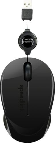 SpeedLink BEENIE Maus USB Optisch Schwarz 3 Tasten 1200 dpi mit Kabelroller von Speedlink