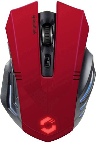 SpeedLink Fortus Wireless Ergonomische Gaming-Maus USB Optisch Rot, Schwarz 5 Tasten 2400 dpi Beleuc von Speedlink