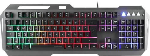 SpeedLink LUNERA Kabelgebunden, USB Gaming-Tastatur Deutsch, QWERTZ Schwarz Beleuchtet von Speedlink