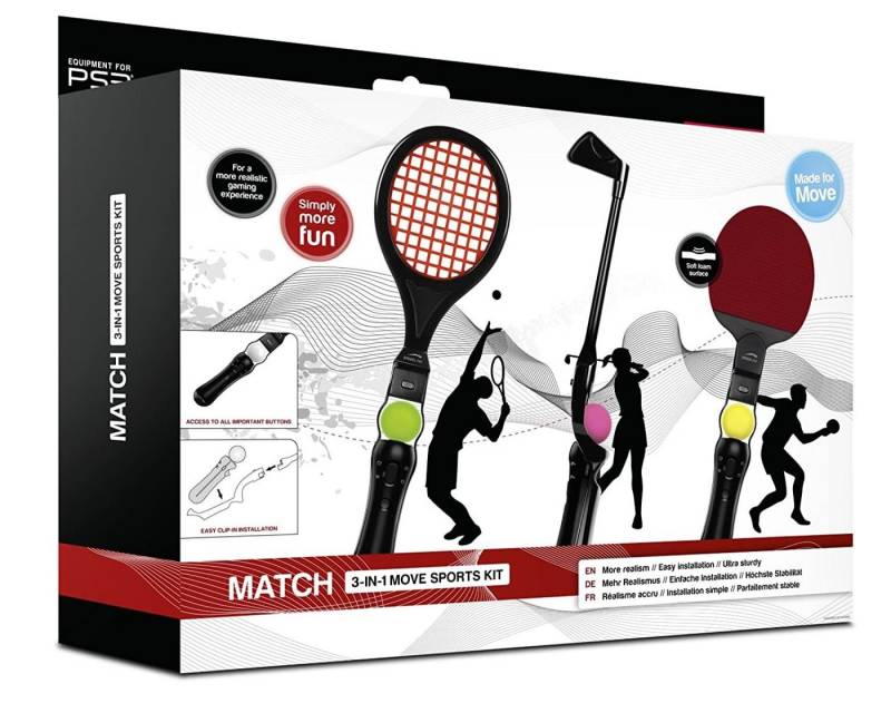 Speedlink 3in1 Sport Pack Tennis Tischtennis Golf Controller (Sport Set für Sony PS Move Motion Controller, auch für PS VR, PS3 PS4) von Speedlink