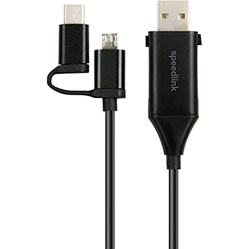 Speedlink 4-in-1 USB-C Adapter Kabel HQ- USB-C/Mikro USB auf USB-A/USB-A OTG- 5 Gbit/s- vergoldete Kontakte- 1 m- schwarz Speedlink 4-in-1 USB-C Adapter Kabel HQ- USB-C/Mikro USB auf USB-A/USB-A OTG- 5 Gbit/s- vergoldete Kontakte- 1 m- schwarz von Speedlink