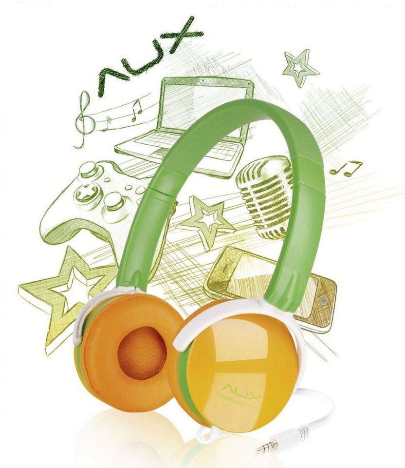 Speedlink AUX On-Ear Headset 3,5mm Kopfhörer + Mikrofon Grün Headset (Integrierte Kabelfernbedienung für Lautstärkeregelung, Stereo, On-Ear, Kabel-Fernbedienung, Lautstärkenreglung, PC Konsole Smartphone) von Speedlink
