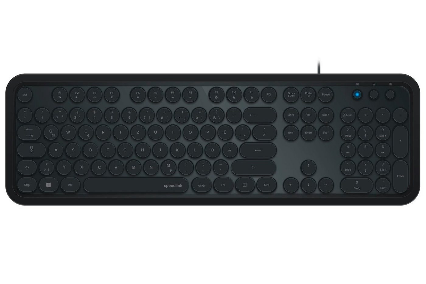 Speedlink CIRCLE Retro Tastatur Schwarz PC-Tastatur (Erweiterte Funktionstasten) von Speedlink