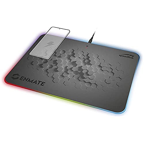 Speedlink ENMATE RGB Charging Mousepad - Gaming-Mauspad mit Induktions-Ladefunktion, grau von Speedlink