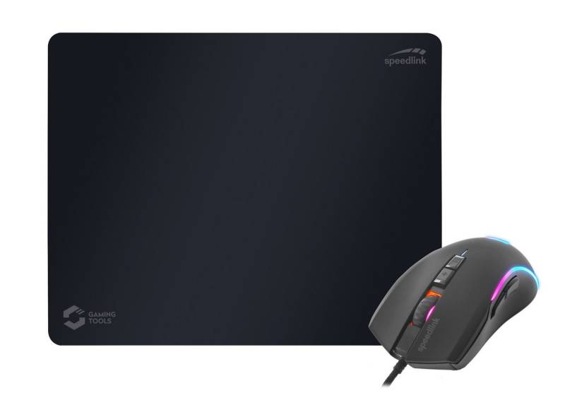 Speedlink Gaming Maus Set, ZAVOS RGB Mouse, ATECS Soft Mousepad - Size M Gaming-Maus (8.000 dpi interpoliert, RGB-Beleuchtung, 38 x 30 cm) von Speedlink