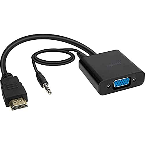 Speedlink HDMI auf VGA Adapter HQ - Vergoldete Kontakte - 3,5 mm Klinke - Full HD, Audio- und Videoübertragung - schwarz von Speedlink