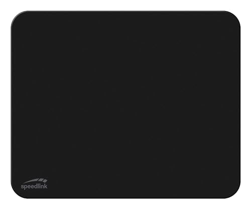 Speedlink HI-GENIC Mousepad – Mauspad klein 23 x 19 cm, weiche Textiloberfläche mit antimikrobieller Beschichtung, Rutschfeste Unterseite, schwarz von Speedlink