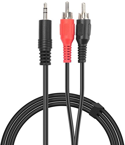 Speedlink Klinke auf Cinch Kabel HQ - (3,5mm Klinke auf 2 × Cinch (RCA) Stecker, Stereo Sound, 2m) schwarz von Speedlink