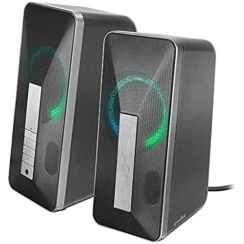 Speedlink LAVEL Stereo Speaker - Lautsprecher für PC mit Bluetooth und Klinkenanschluss, dezente LED-Beleuchtung, schwarz von Speedlink