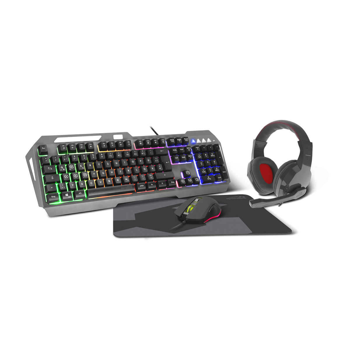 Speedlink LUNERA 4in1 Illuminated Gaming Set, Maus, Tastatur, Mauspad und Headset, schwarz Speedlink LUNERA 4in1 Illuminated Gaming Set, Maus, Tastatur, Mauspad und Headset, schwarz von Speedlink
