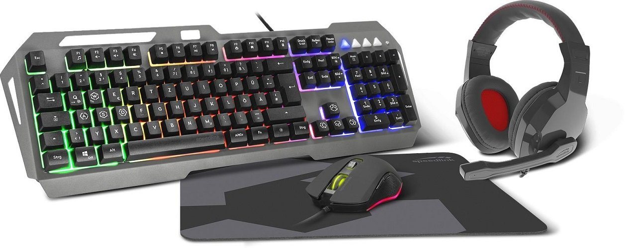 Speedlink LUNERA 4in1 Illuminated Tastatur-, Maus- und Mauspad-Set, Hintergrundbeleuchtung, kabelgebunden, DE Layout Speedlink LUNERA 4in1 Illuminated Tastatur-, Maus- und Mauspad-Set, Hintergrundbeleuchtung, kabelgebunden, DE Layout von Speedlink