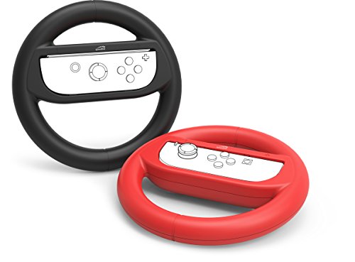 Speedlink Lenkrad-Aufsatz-Set für Nintendo Switch - RAPID Racing Wheel Set (perfekte Kontrolle dank bester Ergonomie und Griffigkeit - Tasten bleiben bequem nutzbar - ideal für Rennspiele zu zweit) rot und schwarz von Speedlink
